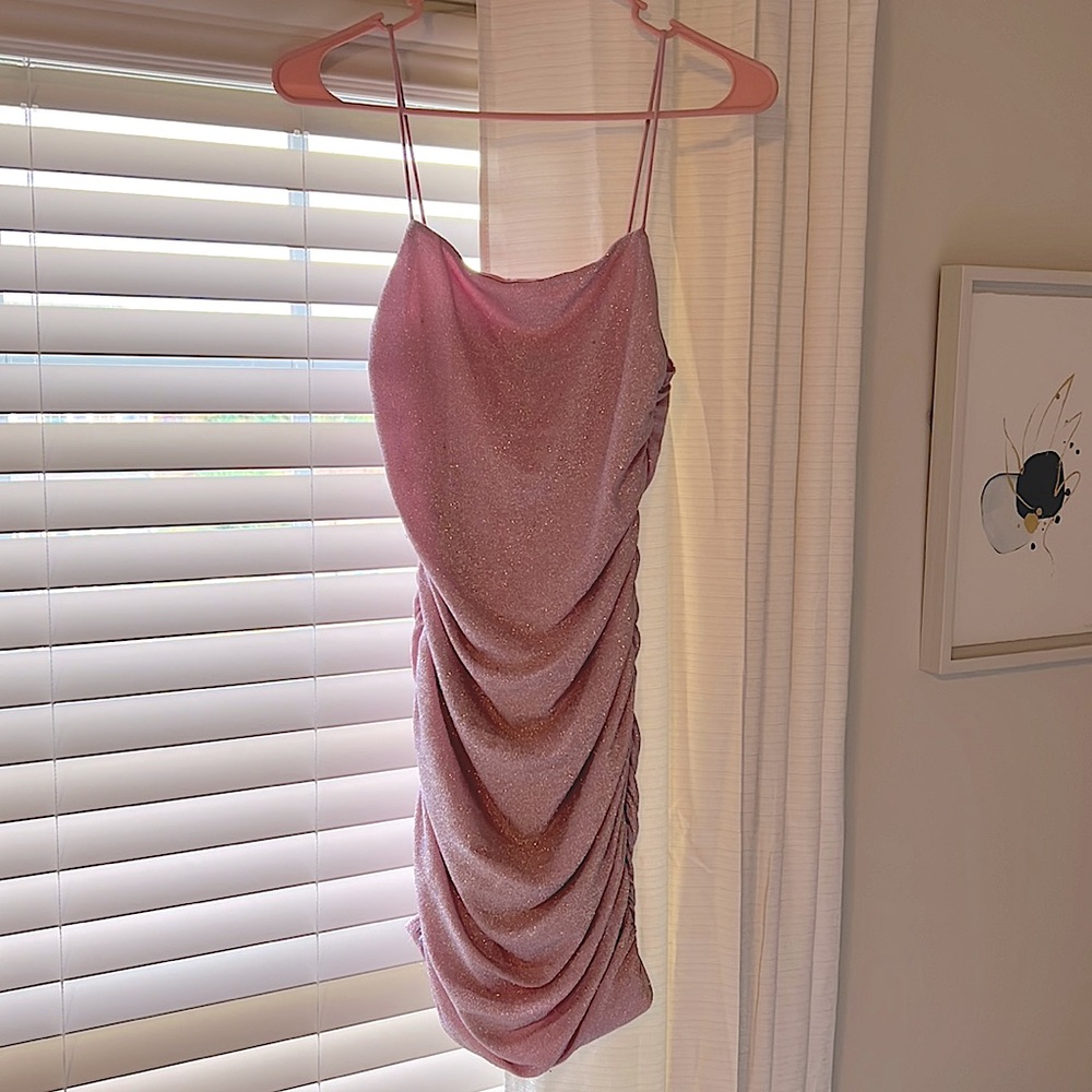 Pink shimmery SHEIN bodycon dress size XS